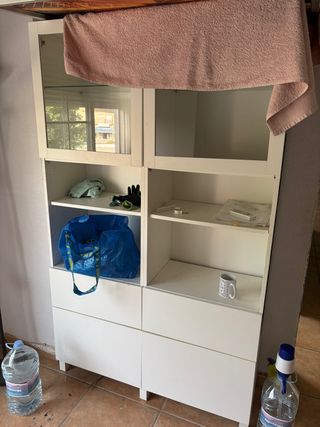 Mueble/vinoteca blanco con cristal