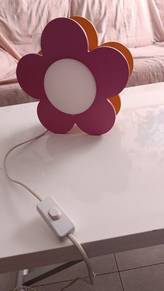 Lámpara flor rosa y amarilla