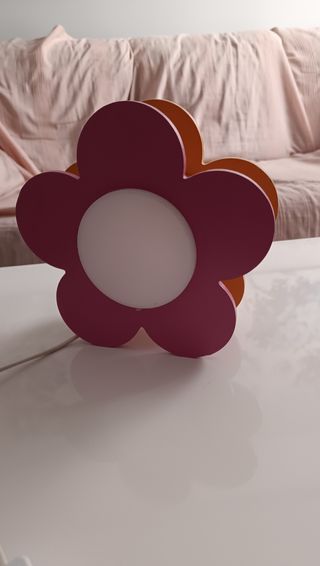 Lámpara flor rosa y amarilla