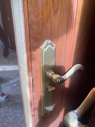 7 Puertas Madera Maciza con Manivela Dorada
