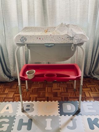 Bañera cambiador para bebé desgastado desplegable