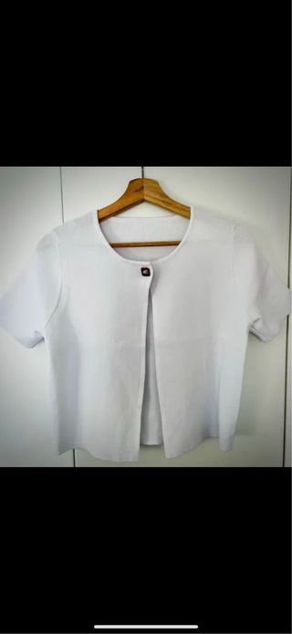 Camiseta blanca manga corta mujer