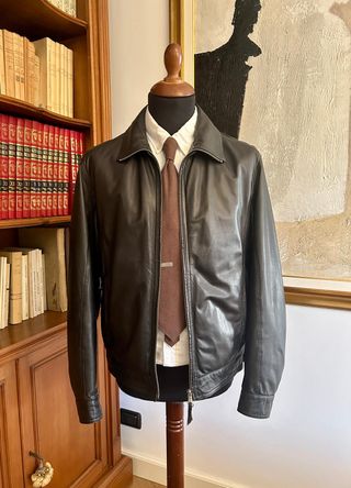 Giacca pelle Facimp bomber vintage size M uomo
