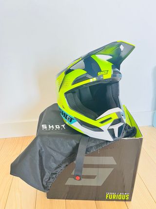 Casco Motocross SHOT Amarillo y Azul