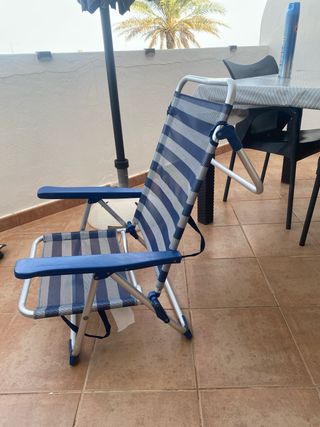 Sedia Pieghevole Da Spiaggia - Blu - Comoda E Leggera - Foto 12