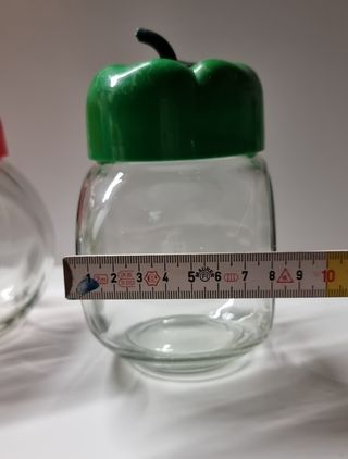 Set 3 Barattoli Vintage Vetro Plastica