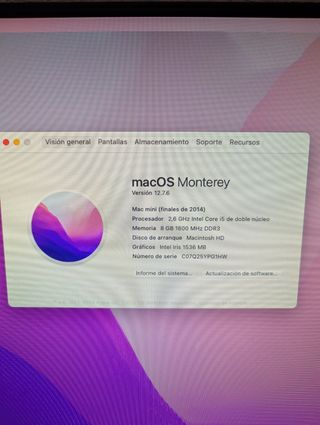 Mac Mini 2014 Plata