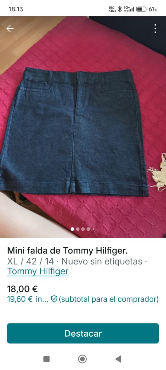 Falda Mini Tommy Hilfiger Azul