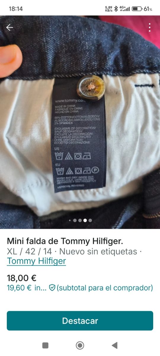 Falda Mini Tommy Hilfiger Azul