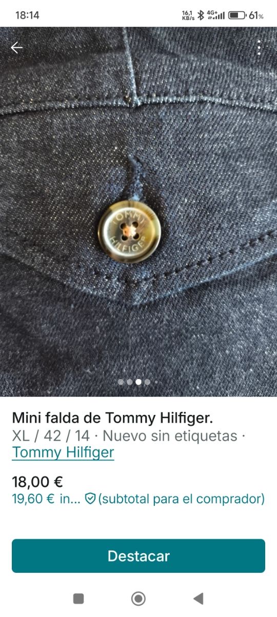 Falda Mini Tommy Hilfiger Azul