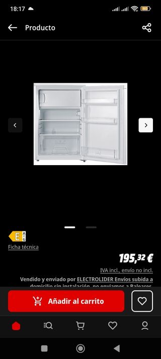 Mini nevera EDESA EFS-0814 WH