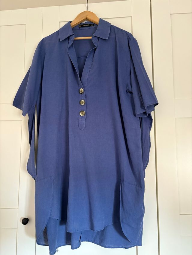 Vestido Zara Basic Azul Marino