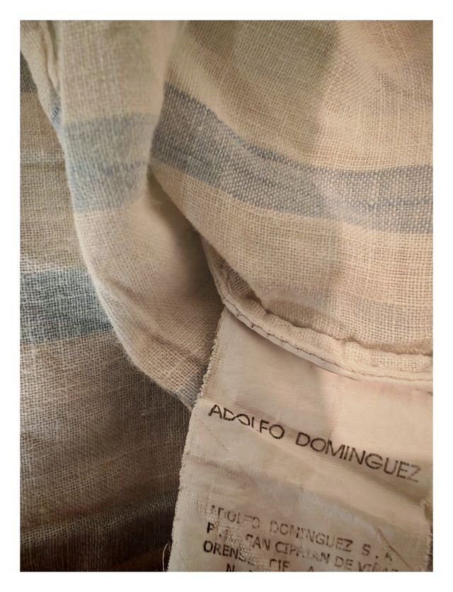 Camisa polera Lino Adolfo Domínguez Rayas Azul Tal