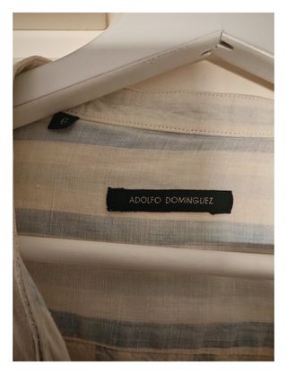 Camisa Lino Adolfo Domínguez Rayas Azul Talla L
