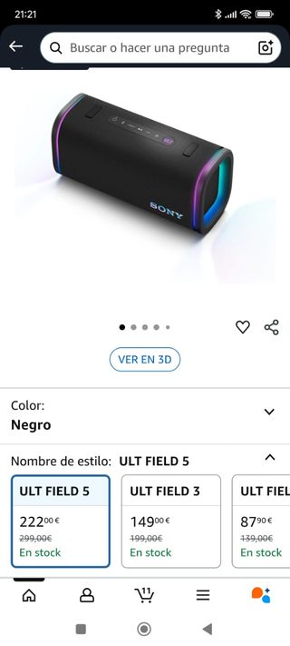 Altavoz Sony ULT FIELD 5 Negro
