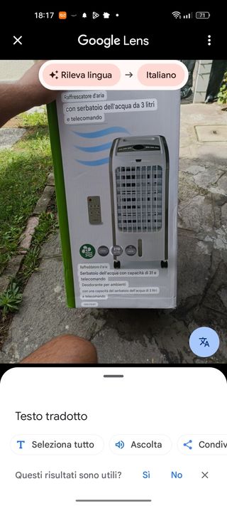 Raffrescatore aria con telecomando