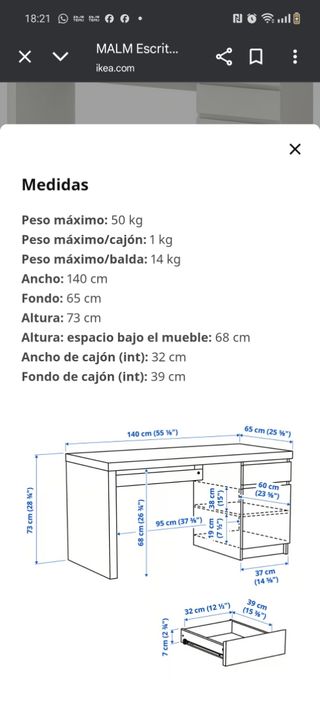 Escritorio Ikea Blanco 