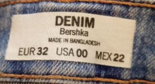 Bershka Denim EUR 32 USA 00 MEX 22