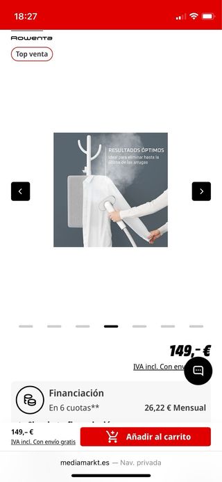 Plancha Vapor Vertical Rowenta IS3280D1 Blanca