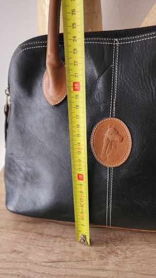 Bolso Piel El Potro Negro y Marrón