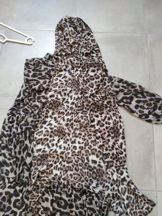 Vestido largo estampado leopardo Milenium