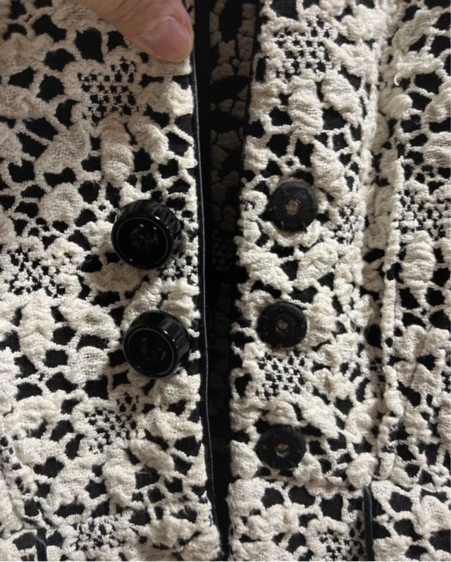 Chaqueta Encaje Blanco y Negro Talla 40