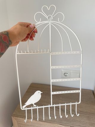 Organizador de Joyas Blanco Estilo Jaula