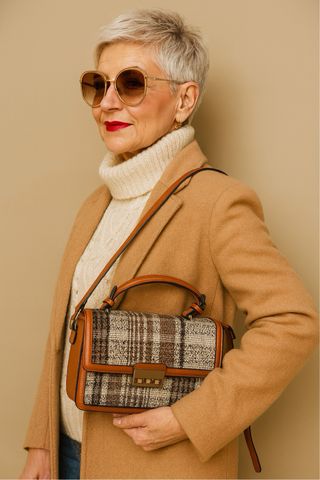 Bolso de mano con estampado de cuadros