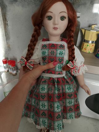 Bambola porcellana occhi vitrei anni 60
