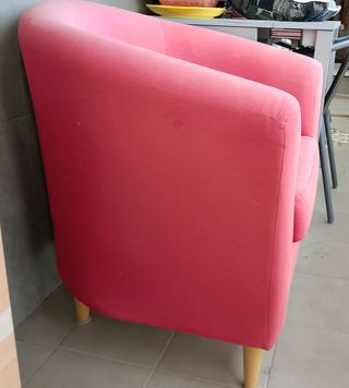 Sillón Ikea rojo, funda cambiable