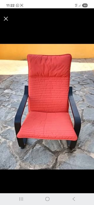 Sillón Poäng Ikea Rojo Madera