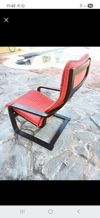 Sillón Poäng Ikea Rojo Madera