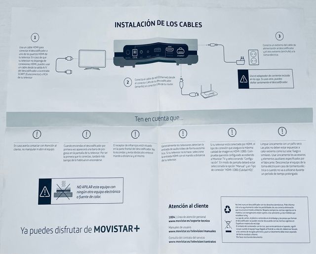 Decodificador Movistar+ con Mando. A ESTRENAR