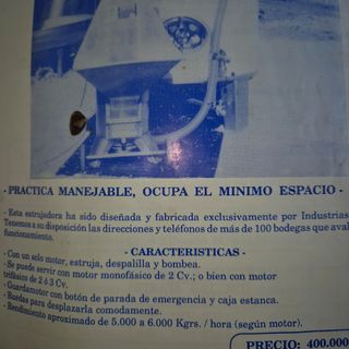 Despalilladora Estrujadora Bombea