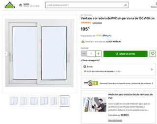 Ventana PVC Corredera 100x100 Transparente