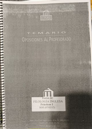 Temario y prácticos oposiciones maestros inglés