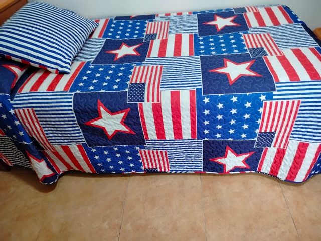 Colcha bouti 135cm diseño bandera USA