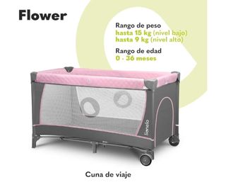 2 Cunas de Viaje Flower + 2 Colchones