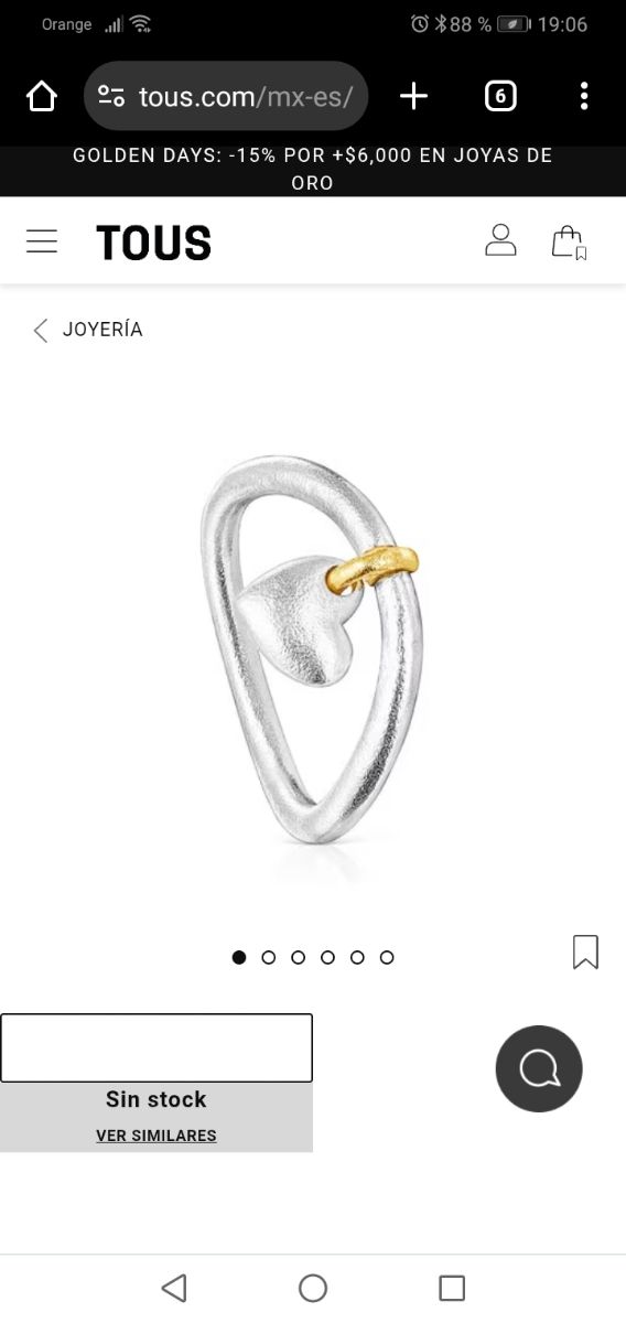 Anillo Tous Corazón Plata y Oro