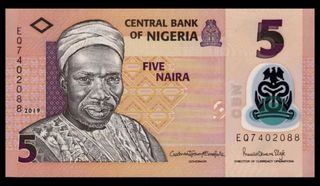 Billete de 5 Naira de Nigeria