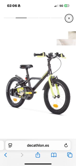 Bicicleta infantil amarilla