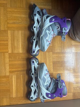Patines en línea Oxeo grises y morados con bolsa