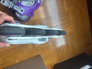 Patines en línea Oxeo grises y morados con bolsa