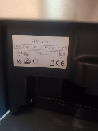 Cafetera integrable NEFF piezas