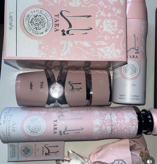 Lattafa Yara Perfume Set - Pink & Silver