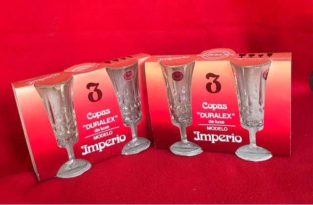 6 Copas Duralex Imperio Años 80