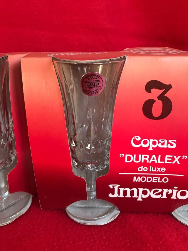 6 Copas Duralex Imperio Años 80
