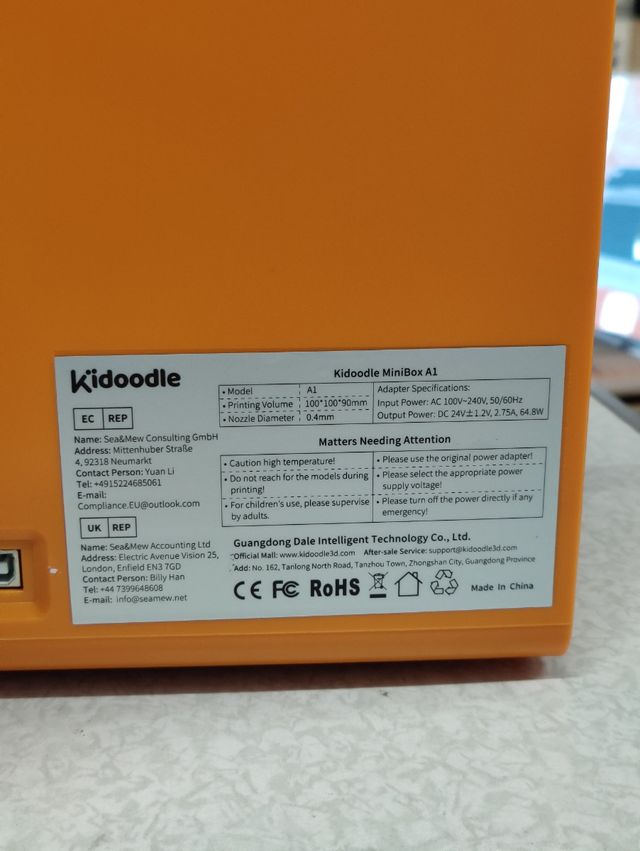 Mini Impresora 3D Kidoole Blanca/Multicolor