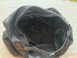Bolso Hombro Mango Brillo Negro