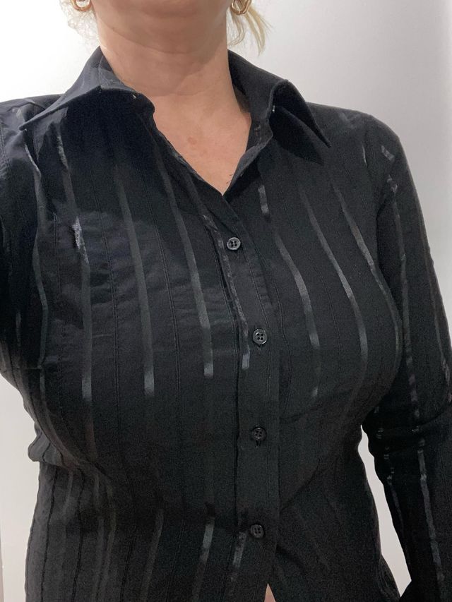 Camisa ZARA Negra Rayas